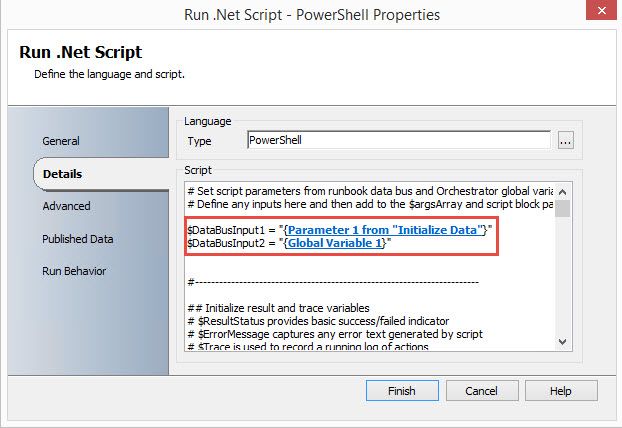PowerShell Script Data Bus Inputs