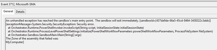 Sandbox exception caused by "Turn on Script Execution" Group Policy setting