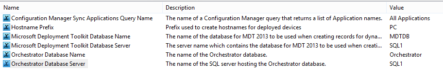 Orchestrator variables control runbook configuration