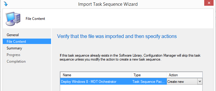 Importing example task sequence into Configuration Manager 2012