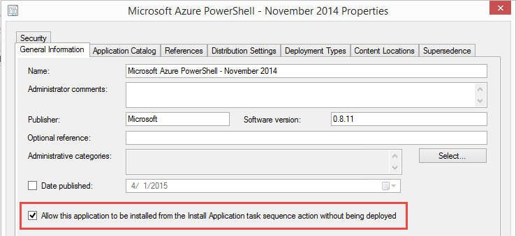 Set Configuration Manager application for dynamic deployment