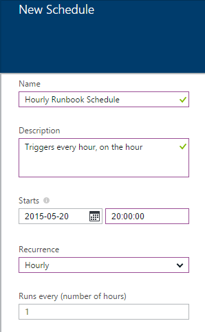 Creating a schedule for the runbook to check VM shutdown schedule tags