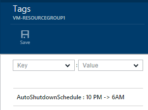 Example shutdown schedule tag