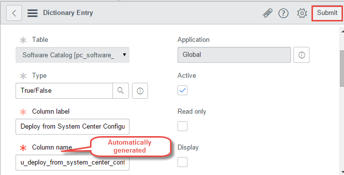 Configure the new column