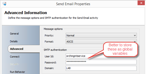 Authenticated send email configuration